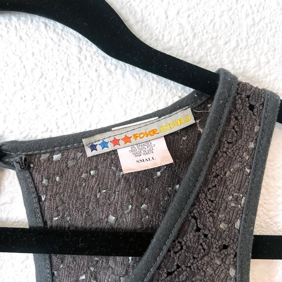 Four Stars Jersey Knit sundress with crochet straps and open back | Size S - Picture 4 of 4